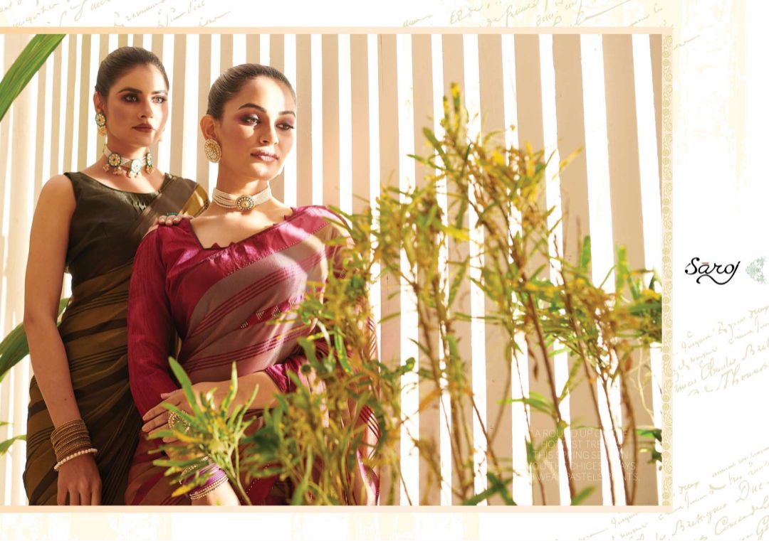 Saroj Rihana Latest Fancy Wear Georgette Designer Saree Collection
